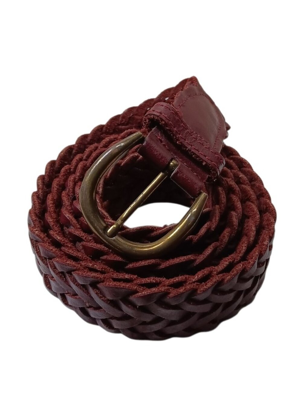 Argentinian Genuine Braided Leather Belt Made in Argentina 42 Brass Buckle